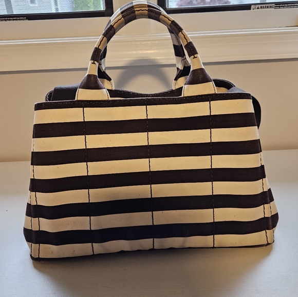 Large Prada Canapa Striped bag FINAL $ FIRM - Picture 2 of 16